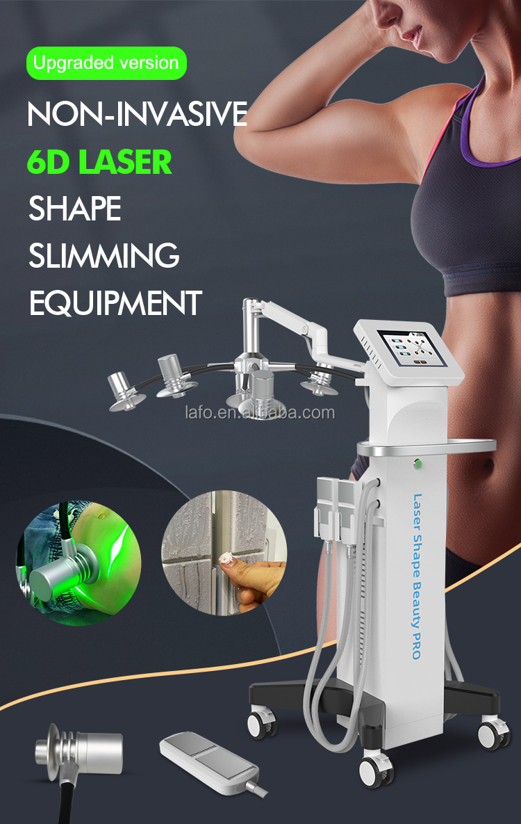 6D Laser Fat burning cellulite weight loss cold laser green red light 532nm 635nm wavelength body slimming machine