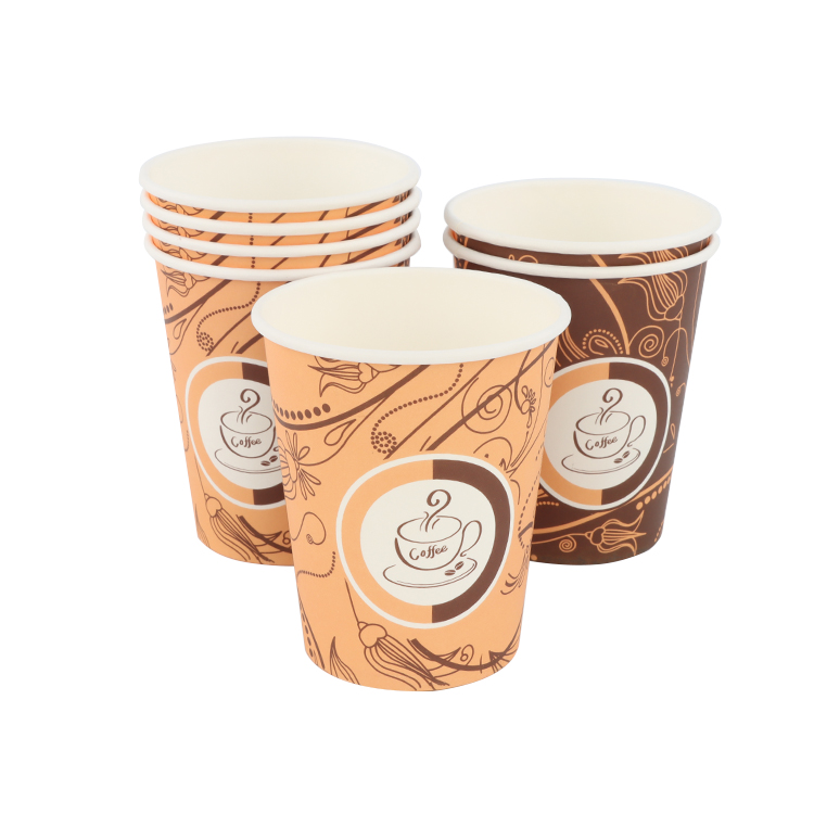 professional custom printed logo disposable single wall coffee drink paper cups