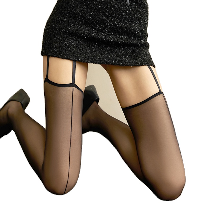 Calze Reggicalze Sexy Con Cucitura - Collant 20 Denari Per Donna Taglie Forti - Foto 2