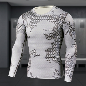 Camiseta de Compresión de Secado Rápido para Hombre, Antibacteriana, de Spandex/Poliéster, Manga Larga, Protección UV - Product Image 4