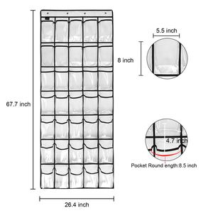 Hot Sale Same Style 35 Grid Crystal Pocket Non-Woven Fabric <b>Shoe</b> Rack Suitable for <b>Wardrobe</b> <b>Shoe</b> Rack Behind the Door - Product Image 2