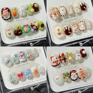<span class=keywords><strong>Uñas</strong></span> <span class=keywords><strong>navideñas</strong></span>, 10 Uds., <span class=keywords><strong>Uñas</strong></span> postizas <span class=keywords><strong>cortas</strong></span> redondas pintadas a mano de Papá Noel, <span class=keywords><strong>uñas</strong></span> hechas a mano para dedos - Product Image 4
