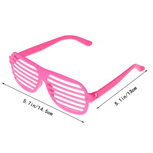 <span class=keywords><strong>Occhiali</strong></span> Stile Shutter Colorati Neon per Feste Anni '80, <span class=keywords><strong>Occhiali</strong></span> da Sole con Fessure per Bambini e Adulti, Accessorio Retrò per Feste a Tema Rock, Pop Star e Disco - Product Image 6
