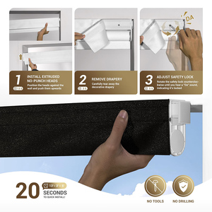 Không khoan không có công cụ Rèm ngựa vằn không dây cho <span class=keywords><strong>Windows</strong></span> lọc ánh sáng ngựa vằn bóng râm Dễ dàng cài đặt tùy chỉnh kích thước Đồng bằng kỹ thuật - Product Image 5