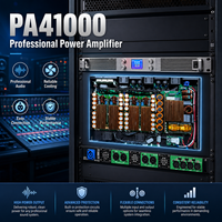 Amplificateur numérique haute puissance 4 canaux 1000W avec écran d'affichage, amplificateur DJ professionnel, système de haut-parleurs pour subwoofers, métal
