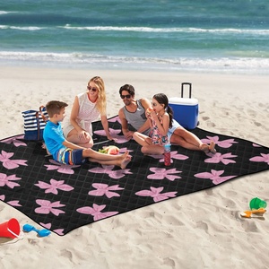 Hawaiian Custom Bowknot Picnic Blankets Foldable Hand Bag Washable Thickened Waterproof and Moisture-proof Picnic Mat - Product Image 5