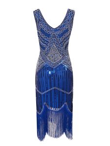 Robe de soirée <span class=keywords><strong>Charleston</strong></span> pour femme, style années 1920, avec paillettes et franges, costume de fête Great Gatsby, tenue vintage avec accessoires - Product Image 6