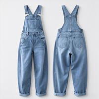 Salopette en jean pour femme à jambes larges, coupe décontractée, boutonnée, en coton, pour les sorties du week-end et les balades