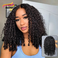 Peluca Rizada Pixie SDD de Cabello Humano Virgen de Alta Densidad, Peluca de Encaje 13x4, Cabello Humano Vietnamita Crudo Original, Pelucas Dobles