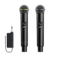 Microphone professionnel sans fil Portable 2.4G 1-en-2 haut-parleur de musique basse de Style bureau pour les fêtes de karaoké maison TV extérieur