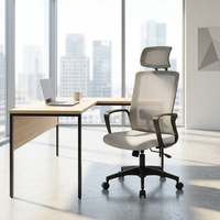 Chaise visiteur de bureau moderne avec roues, siège de dactylographie en tissu maillé pour usage domestique, fonctions de levage inclinable