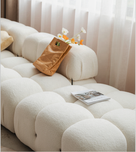 Muebles de Interior Nórdicos, Sofá Modular en Forma de L con Reposapiés, Diván de Terciopelo Relleno de Esponja de Alta Densidad y Resistencia - Product Image 5