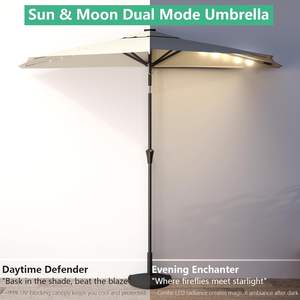 Ombrellone da Esterno Helios&<span class=keywords><strong>Hestia</strong></span> 9 Piedi con Illuminazione LED, Mezzo Palo, Alimentazione Solare, Inclinabile, per Giardino, Terrazza e Arredamento Esterno - Product Image 5