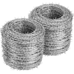 Filo Spinato Zincato Anti-Scalata, Rotolo di Filo Spinato per Recinzioni di Sicurezza per Fattorie, Ranch e Bestiame, Fornitura all'Ingrosso Diretta dalla Fabbrica - Product Image 1