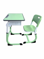 Table d'écolier moderne avec chaise réglable en hauteur, ensemble scolaire