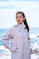 Chaqueta SoftShell impermeable de invierno para mujer elegante 100% poliéster tejido elástico puños elásticos con capucha ideal para Trail Running