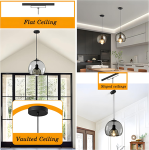 Lampadario a Sospensione Rustico in Vetro di Buona Qualità, Decorazione per <span class=keywords><strong>Cucina</strong></span>, Lampada di Lusso, Ciondolo Moderno a Sfera in Vetro Stile Nordico per Ristorante - Product Image 3