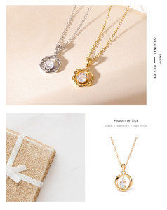 Joyería de Moda a Precios Accesibles, Collar de Acero Inoxidable con Colgante de Corazón de Circonio en Oro y Plata para <span class=keywords><strong>4</strong></span> Mejores Amigas, TGXL12638 - Product Image 6