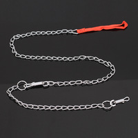 Correa de Cadena para Perro Cromada Anti-Mordidas con Collar a Juego, 160cm, Correa Metálica Resistente para Pasear Mascotas, para Perros Medianos y Grandes