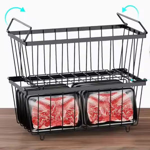 Wire Basket / Freezer Storage Basket / Metal Storage <b>Rack</b> / Food Organizer / Refrigerator Basket / Heavy Duty - Product Image 1