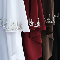 Abaya pour femmes Dubaï en viscose ornée de luxe, cape de mariage, cape arabe, ensemble de robe musulmane pour femmes, Ramadan EID 2026