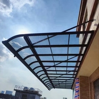 Auvent en alliage d'aluminium durable à câbles, avec panneaux en polycarbonate, motorisé, télécommande, bras pliable, rétractable, pour balcon et terrasse