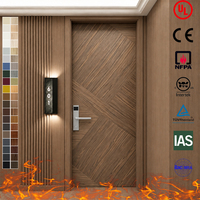 Puerta Interior Comercial de Madera para Habitación de Hotel, con Certificación UL y CE, Resistente al Fuego y al Sonido, de 20 a 60 Minutos de Duración, con Marco