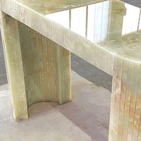 Design moderne Prix de gros Élégante table console ovale en onyx vert cristal pour la maison Hôtel Villa Cuisine Bar