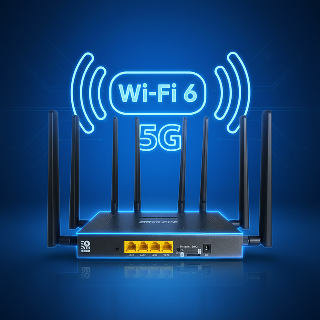 5G Indoor CPE Router WiFi 6 with High Gain Antenna SIM ESIM Dual Band Wi-Fi for Stable Internet Connection