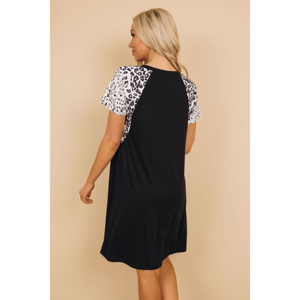 TD clamore Leopard Mini Dress-elegante Casual per ufficio signore Vintage Puff XS per Club Day Party vacanza primavera autunno Spandex