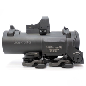 Cannocchiale Buzzard Optics 1X-4X a Zoom Fisso con Mini Mirino a Punto Rosso Compatto, Ottica Tattica per Caccia e Addestramento - Product Image 3