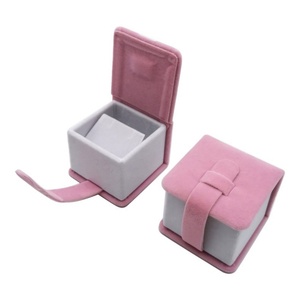 Custom logo Jewelry Box Packaging pink Color in a Book Shape Velvet <b>Ring</b> Pendant Necklace Jewelry Box - Product Image 4