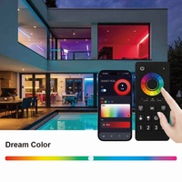 C100A Aipin Contrôleur LED RGBWC 4 Zones MESH à Changement de Couleur, Mini 2.4G Tuya Smart, PWM 12/24V, 30M, IP20, 360W, avec Fonctionnalités de Groupe et de Synchronisation à Distance