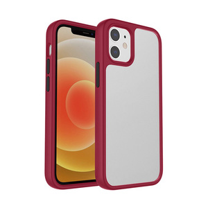 Coque de <span class=keywords><strong>t</strong></span>éléphone pour iPhone <span class=keywords><strong>11</strong></span> 12, dos rigide en PC givré, 2 en 1, hybride, mat, antichoc, cô<span class=keywords><strong>t</strong></span>é en TPU, coque arrière - Product Image 1