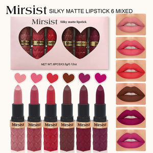Mirsist 6PCS Coffret Cadeau Thé Rose Pillarbox Rouge Velours Cerise Soyeux Mat Rouge À Lèvres <span class=keywords><strong>Maquillage</strong></span> Et Cosmétiques En Ligne - Product Image 2