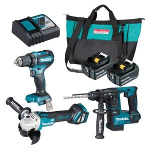 ชุดแบตเตอรี่ Makita DLX3179TX1ประกอบด้วย: DDF485 + DHR171 + ชุดเครื่องมือ DGA511 - Product Image 1