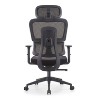 JOHOOFURNITURE Chaise de bureau exécutive moderne en tissu, avec accoudoirs réglables, pivotante, pour ordinateur, dossier solide, pour bureau à domicile