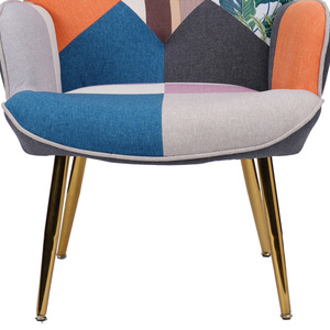 Sillón Individual de Lujo con Acentos Metálicos y Tapicería de Terciopelo, Sillón Reclinable con Respaldo Alto, Muebles Vintage para Sala de Estar - Product Image 5