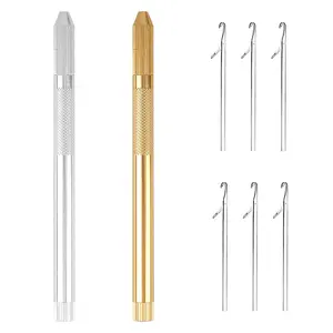 GlamorDove Ekstensi Rambut Micro Rings Links Beads Tools Emas Menangani Rambut Crochet Hooks Set Hook Menarik Jarum Threader