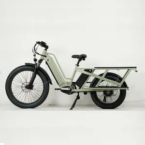 Vélo cargo électrique haute performance pour vélo cargo longue distance avec moteur arrière et moteur à entraînement central