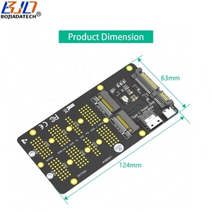 Kartu Adaptor Konverter Slimline SFF-8654 4i Interface SATA 3.0 15Pin Power ke NGFF <span class=keywords><strong>M</strong></span>.2 Key-<span class=keywords><strong>M</strong></span> NVME & Key-B SATA 2280 M2 SSD - Product Image 3