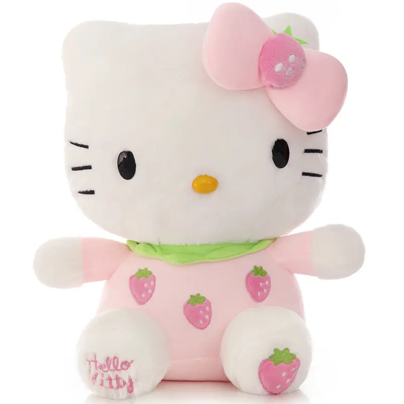 Cute Fruit Kt Doll Classic White Pink Hello Kt Stuffed Plush Cartoon Toy Cat Anime Plush