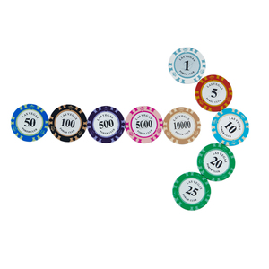Hochwertige 13,5g Ton <span class=keywords><strong>Pokerchips</strong></span> 40mm Las vegas Crown Chip mit hochwertigen Aufklebern für Poker club - Product Image 3