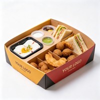 Boîte d'emballage pour repas à emporter, poulet frit, frites, hamburger, restauration rapide, boîte en papier biodégradable de qualité alimentaire, plateau personnalisé