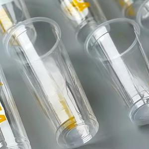 Cangkir Plastik PP sekali pakai berdinding tunggal 24oz dengan logo custom cetak UV, diameter 90mm, tutup minuman bening, food grade, 1-6 warna - Product Image 2