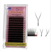 RTS PR001 Y Extensions de Cils Marque Privée Vendeur d'extensions de Cils Cheveux Synthétiques Faits à la Main Doux Shanghai C D Dd Curl 0.07