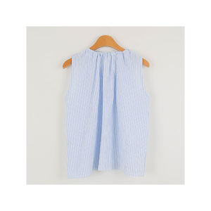 Camiseta sin mangas de última tendencia, ropa de moda de buena calidad, blusa formal sin mangas a rayas Meiko - Product Image 3