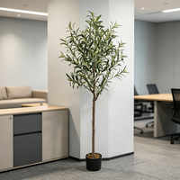 Grand Olivier Artificiel Réaliste en Plastique avec Pot, Fruits Noirs, Plante Artificielle 150cm 180cm pour Décoration Intérieure Salon