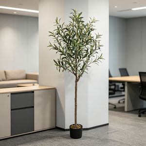 Grand <span class=keywords><strong>Olivier</strong></span> Artificiel Réaliste <span class=keywords><strong>en</strong></span> Plastique avec <span class=keywords><strong>Pot</strong></span>, Fruits Noirs, Plante Artificielle 150cm 180cm pour Décoration Intérieure Salon - Product Image 6