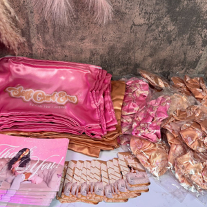 Vỏ sò từ sang trọng hộp giấy bao bì tóc túi với băng xử lý thiết lập cảm ơn bạn thẻ satin Túi biểu tượng tùy chỉnh - Product Image 3